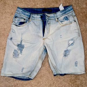 Zara Man distressed denim shorts